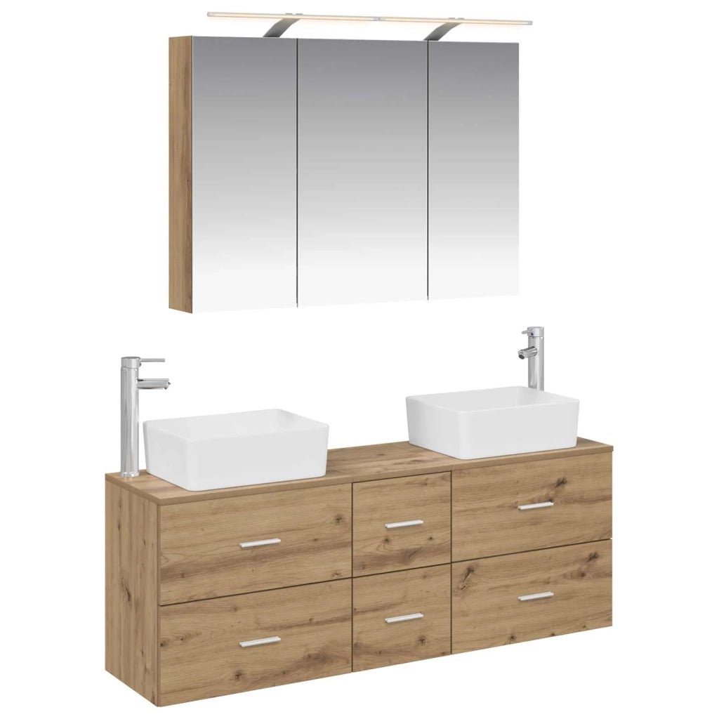 Set di mobili per il bagno 4 pz Rovere Artigianale 3406862
