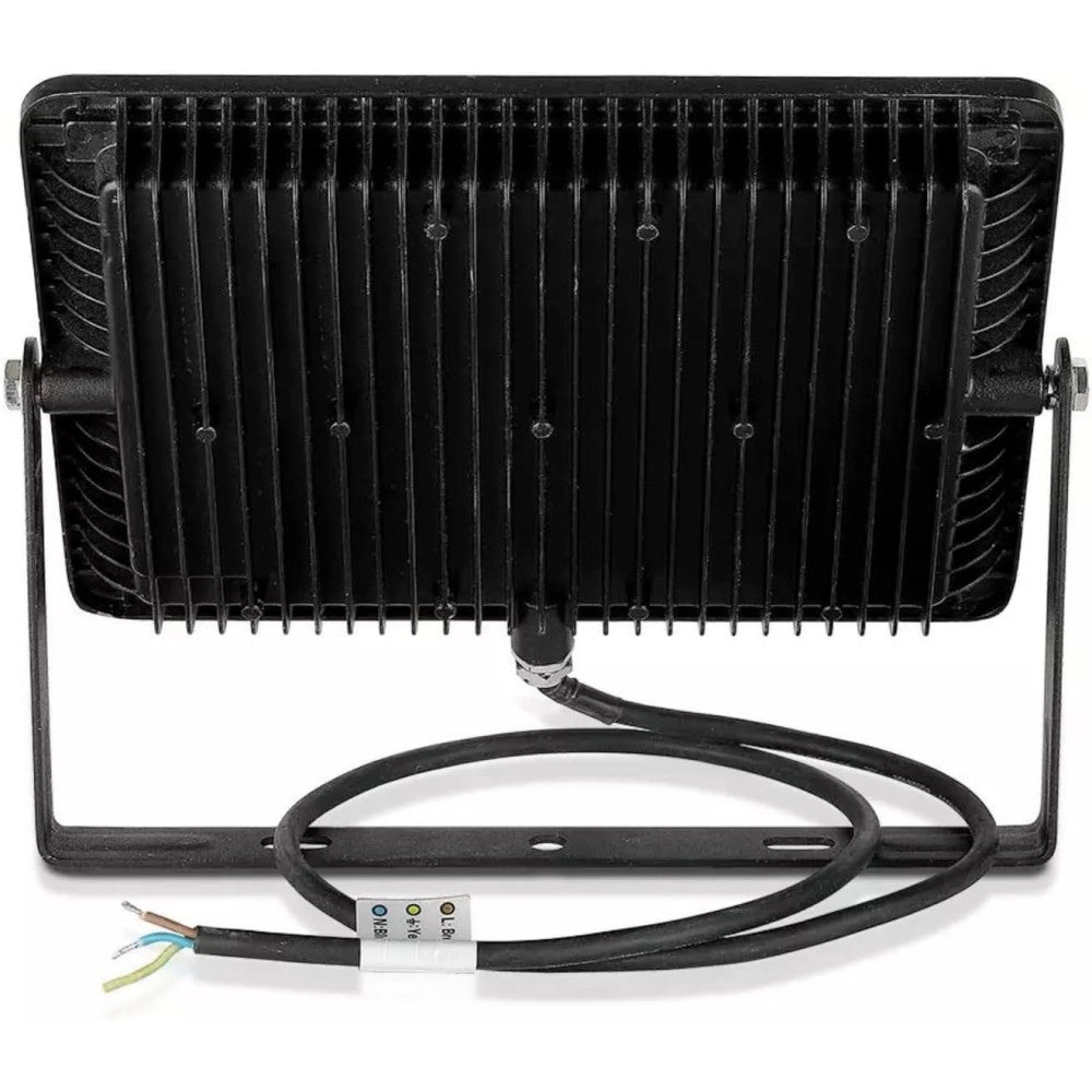 Trade Shop - V-tac Faro Faretto Led Smd 10w 20w 30w 50w 100w Slim Da Esterno Ip65 Colore Nero - -bianco Caldo-50 Watt