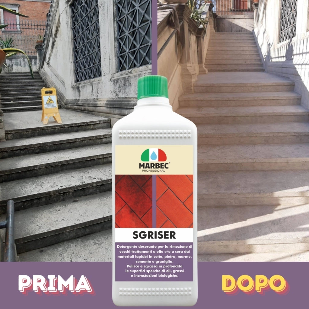 Detergente sgrassante professionale SGRISER   1LT + Tampone Marrone