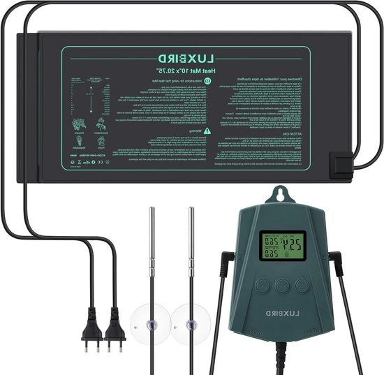 Mat di riscaldamento per semi con regolatore di temperatura, impermeabile, 25 x 50 cm, regolazione automatica della temperatura, ideale per l'orto e la cura delle piante
