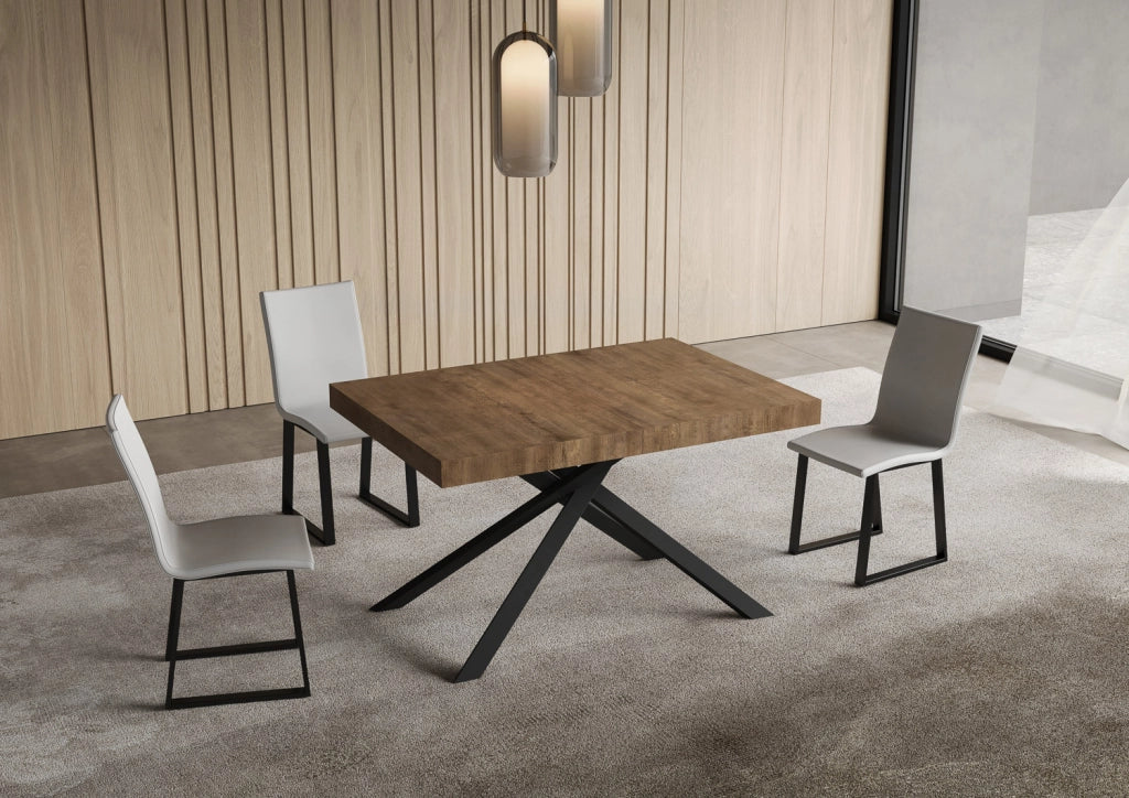 Tavolo allungabile 80x120/204 cm Niketis noce gambe antracite