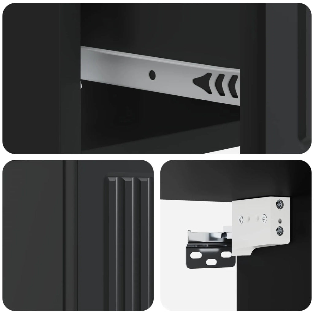 Mobiletto da notte a muro 2 pz Nero 33 x 34,5 x 20 cm 897918