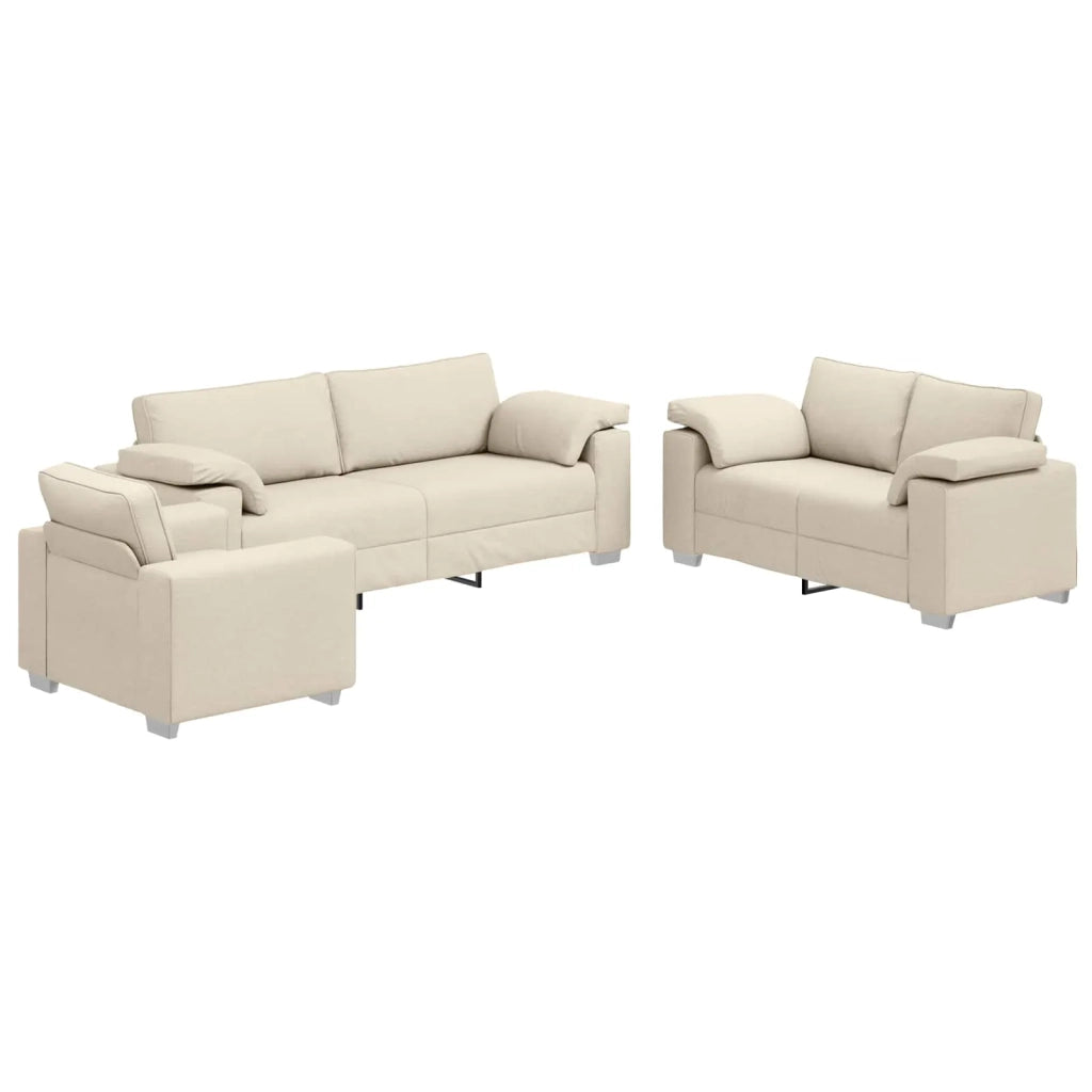 Divano 2 pcs Beige 219 x 80 x 82 cm Tessuto misto lino 3324689