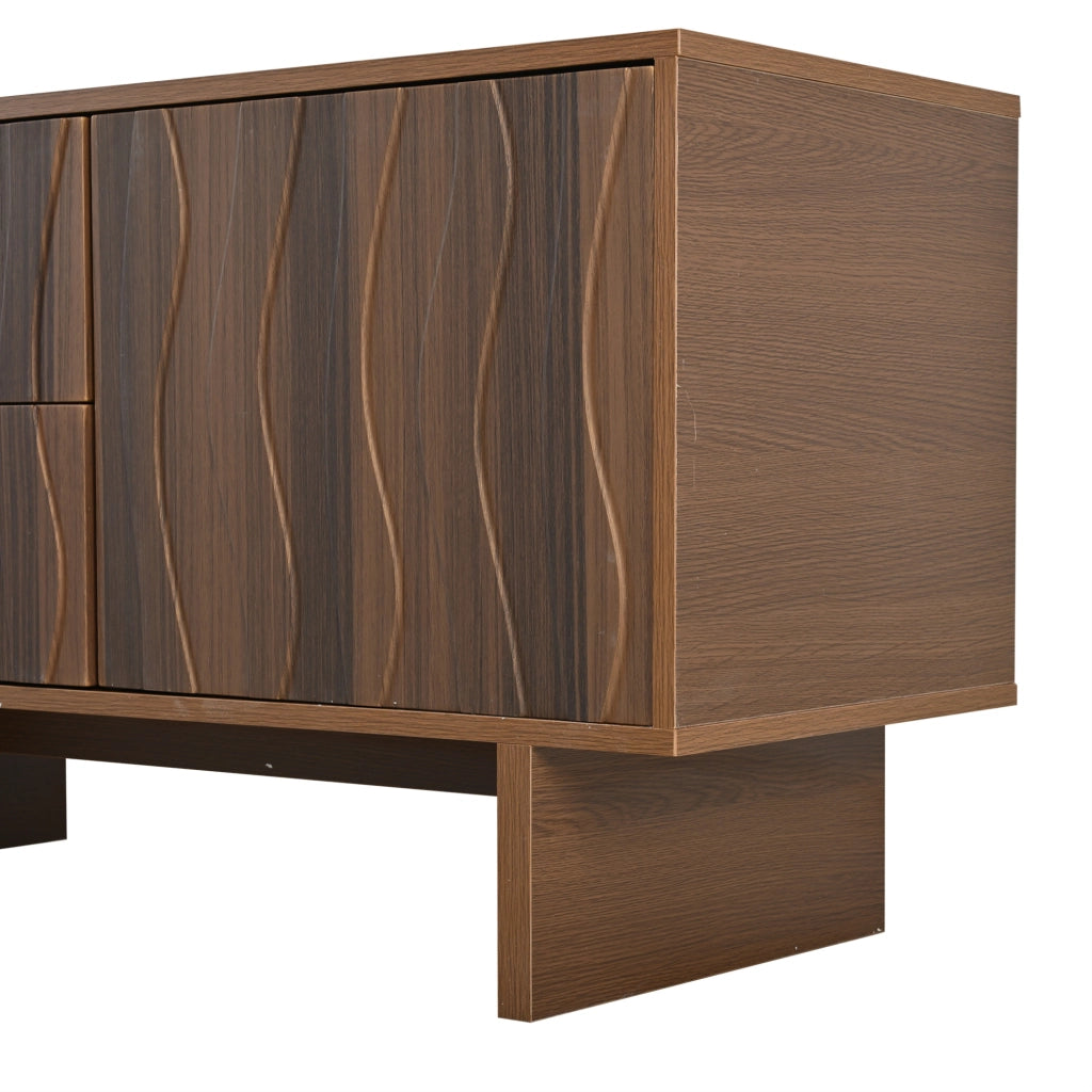 Mobile TV 180x40x56 cm con 4 cassetti e 2 ante noce HOMVRA