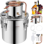 Destilleerapparaato 12L - Destilleerketel per Alcol e Olii Eteriche - Compatto e Efficiente