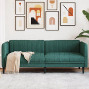 Divano a 3 Posti-Sofa 3 Posti Verde Scuro in Tessuto