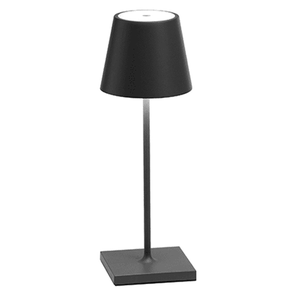Trade Shop - Lampada Da Tavolo A Led Touch Luce Calda Dimmerabile Batteria Ricaricabile Usb - Nero