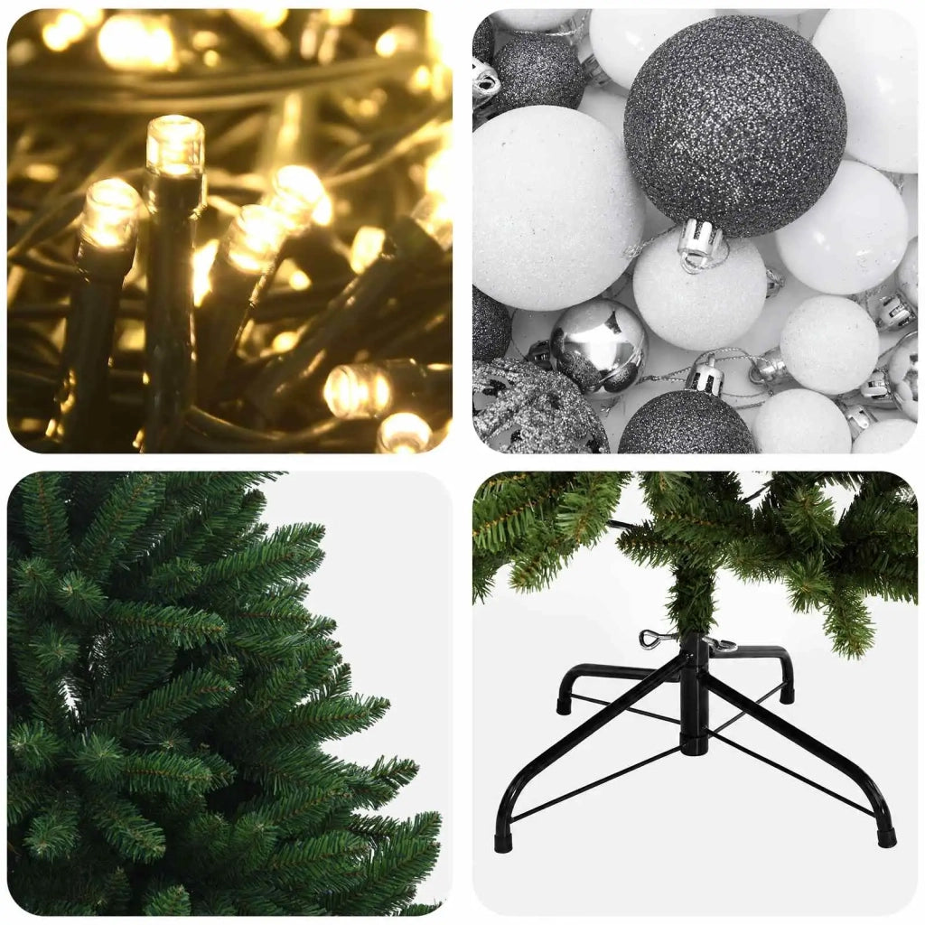 Albero di Natale artificiale verde medio con palline 210 cm 3467288
