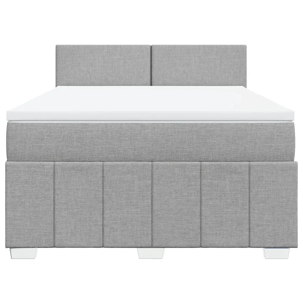Giroletto a Molle con Materasso Grigio Chiaro 160x200cm Tessuto