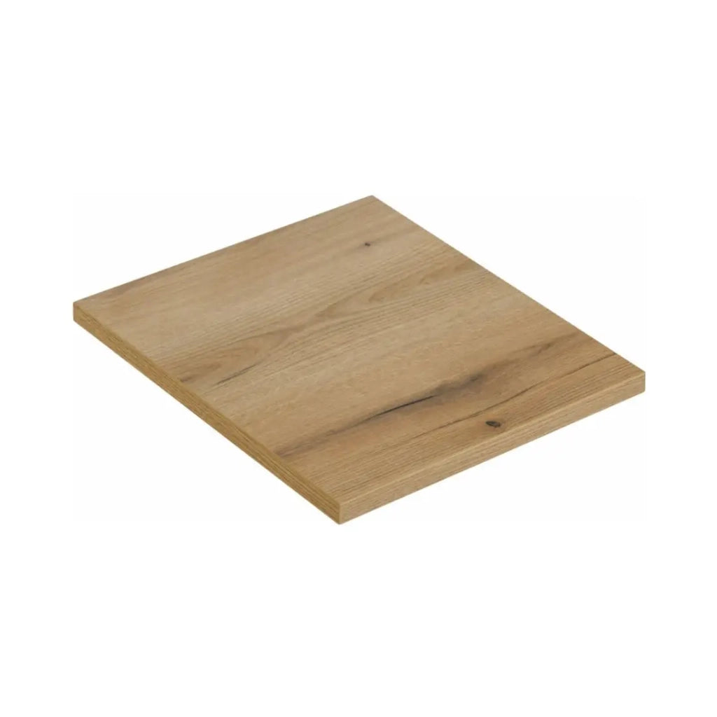 Set VANO effetto quercia 50cm: mobile sottolavabo con ante + piano per lavabo + lavabi da appoggio rettangolari