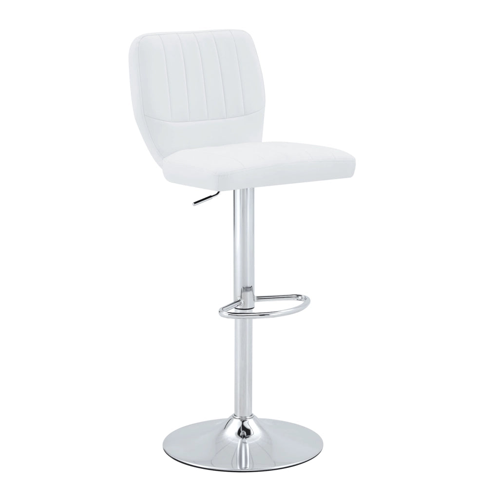Sgabello da bar regolabile 52x45x93-114 cm metallo e PU bianco girevole