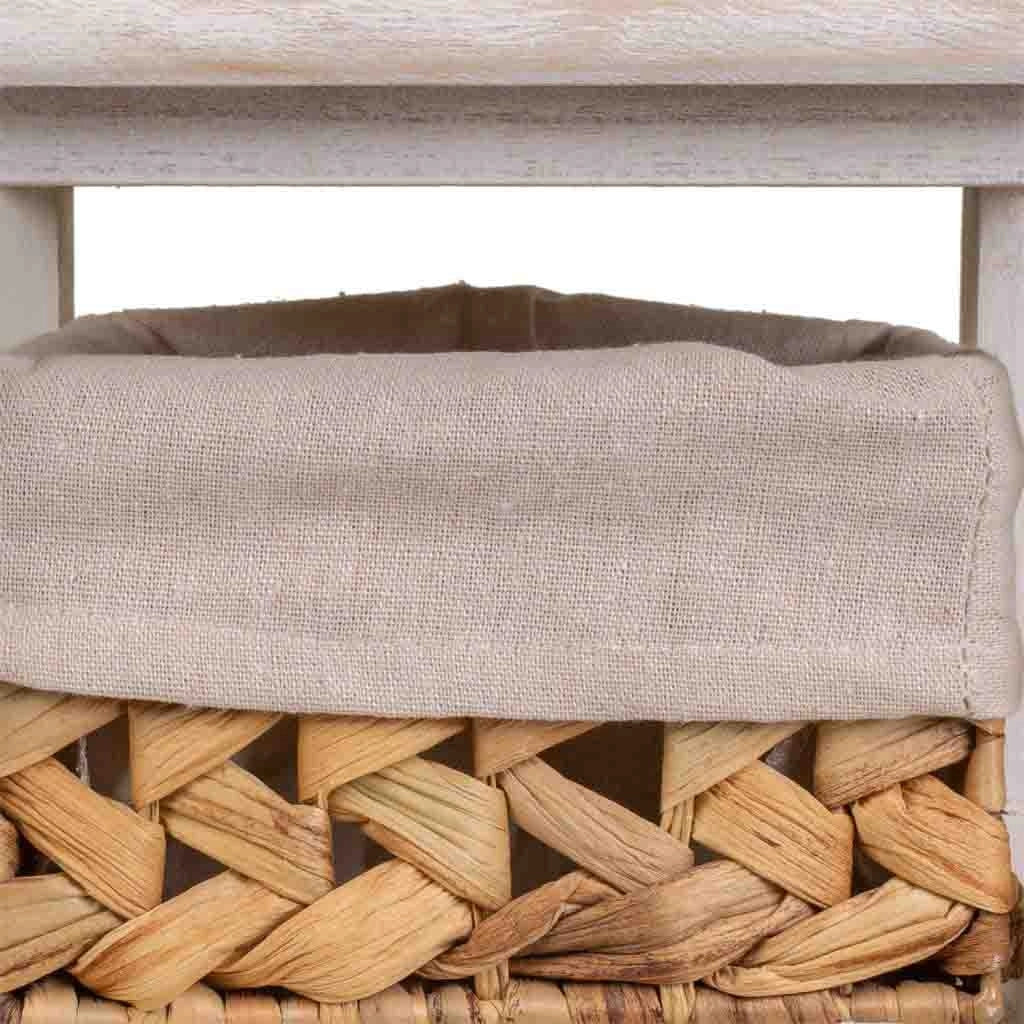 Comodino in legno bianco 25x25x57