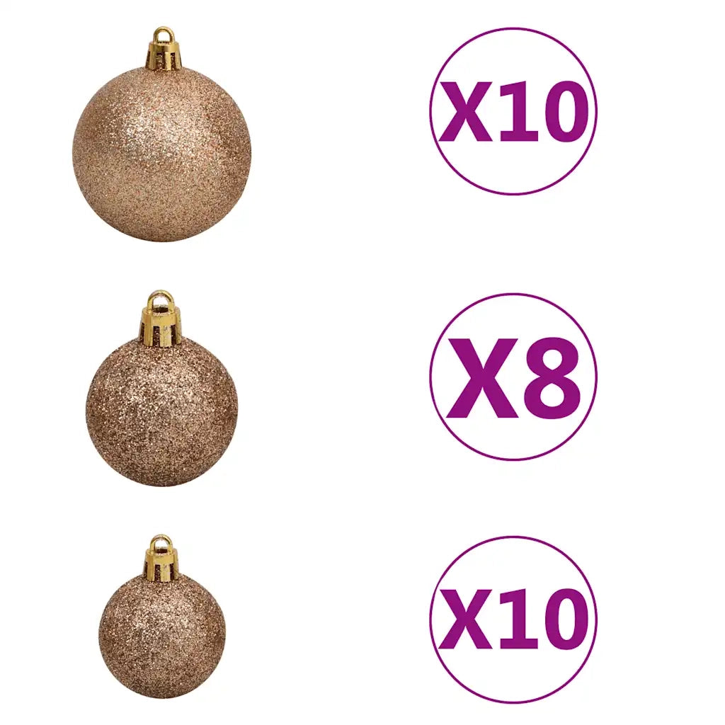 Albero di Natale Preilluminato con Palline Argento 210 cm PET 3077611