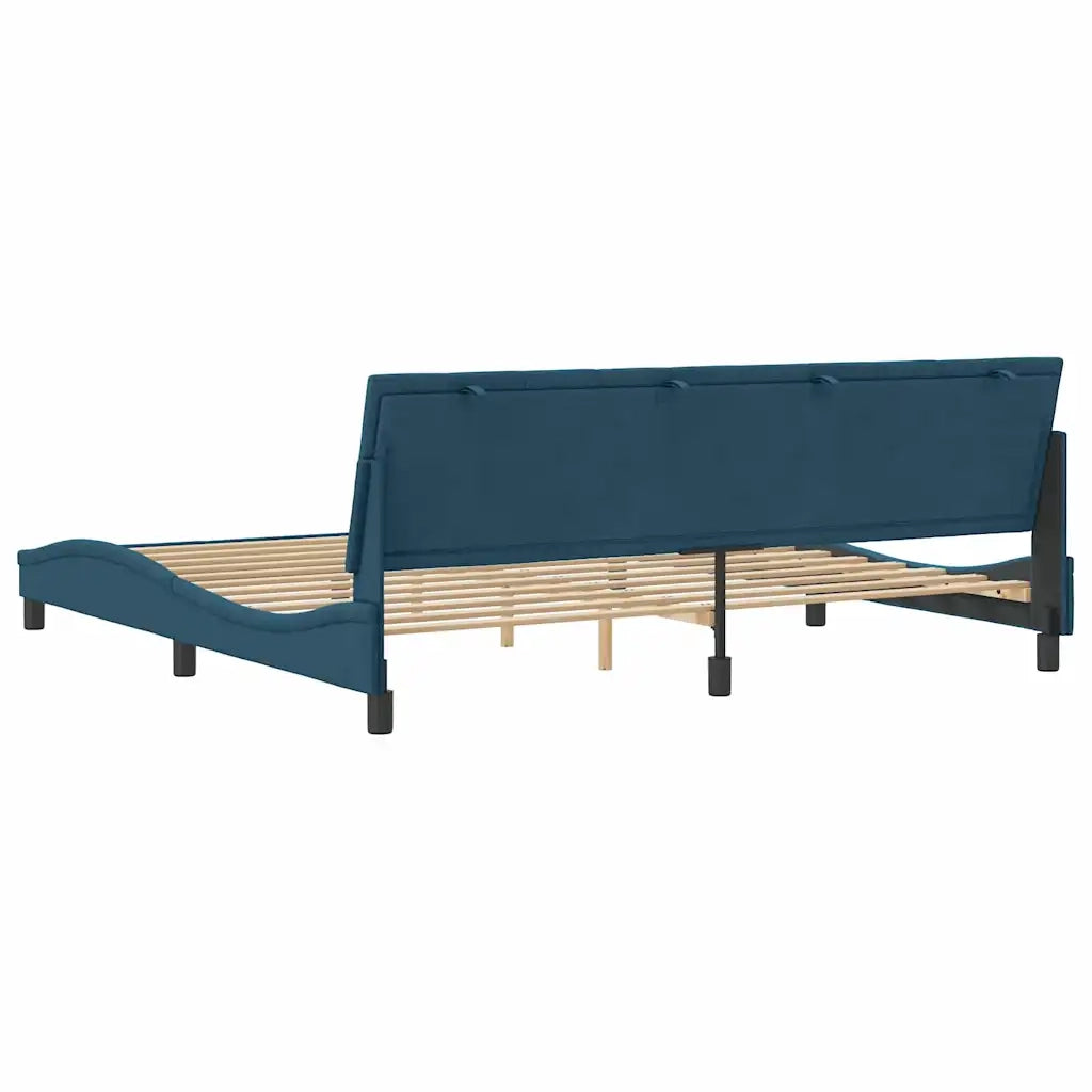 Giroletto senza Materasso-Struttura Letto Blu 90x190 cm in Velluto
