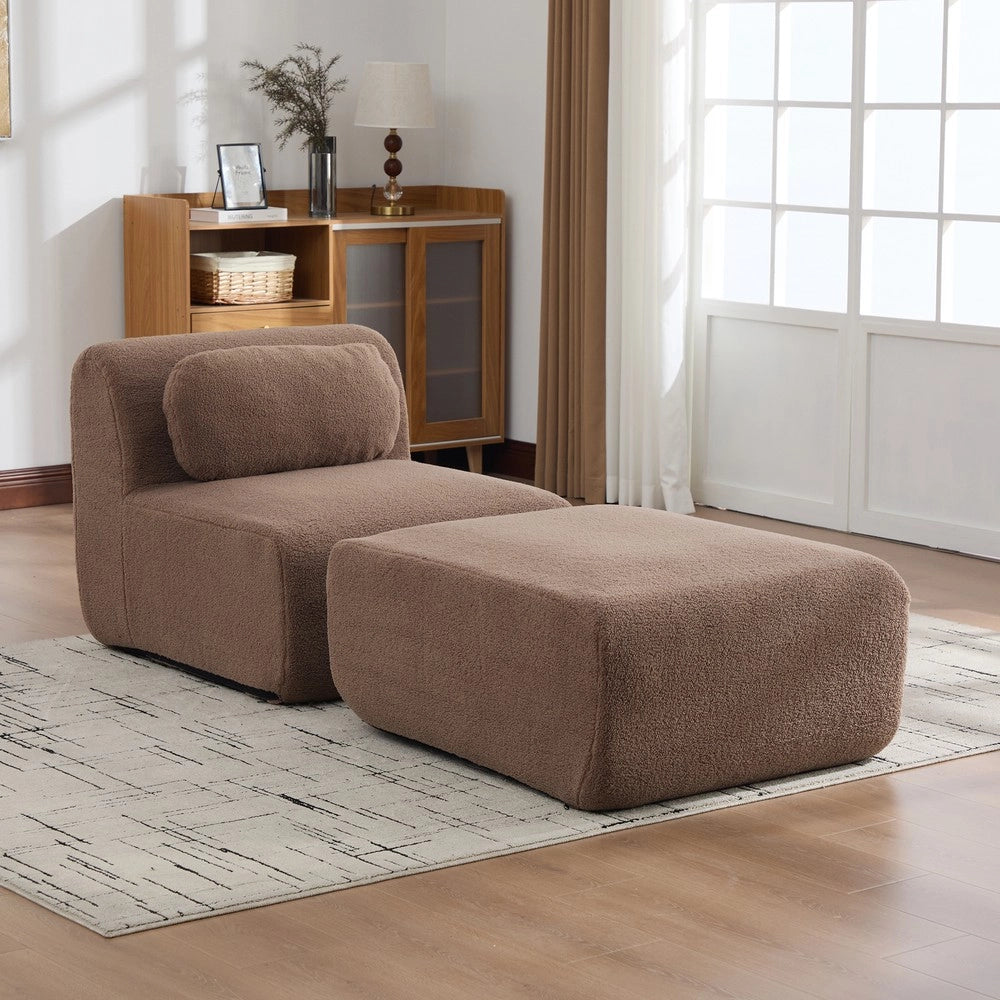 Divano 3 Posti in Tessuto ¨C MINIMAL ¨C Beige/Cammello