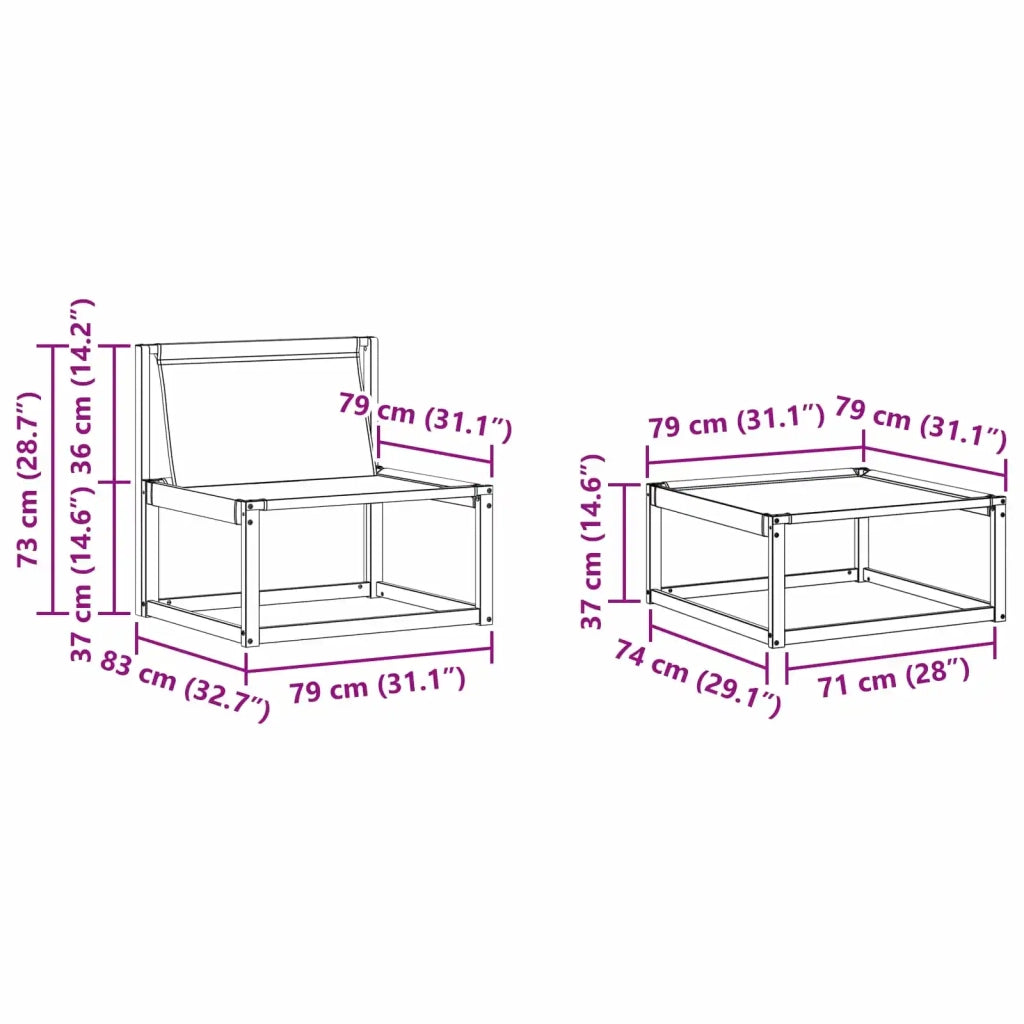 Set di divani da esterno 6 pz Naturale e Beige 3381593