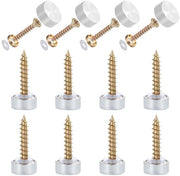 20 pezzi di viti a specchio con capo - ottone - 12 mm - decorazione a specchio - finitura cromata