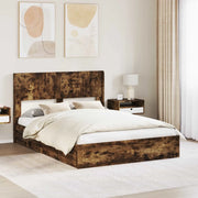 Struttura del letto con stoccaggio e testata Rovere Fumo 3414369