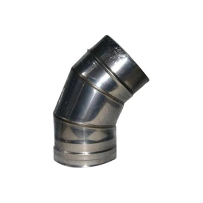 ALA MCH03755 Gomito Inox Modello a Settori Angolo 45° Acciaio Inox AISI 316L Finitura Lucida colore Acciaio