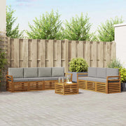 Set divani con cuscino 8 pcs Grigio Naturale e Chiaro 3374491