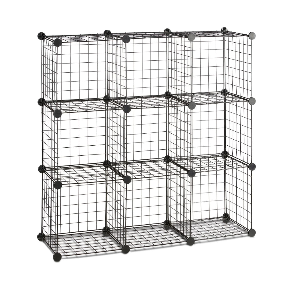 Scaffale modulare in stile industriale per libreria 96 x 96 x 32 cm in metallo nero 13_0005463