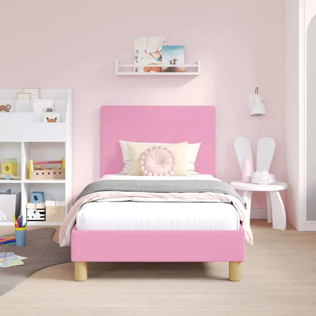 Struttura letto bambini con testata-Giroletto per bambini Rosa 80 x 160 cm Tessuto 642378