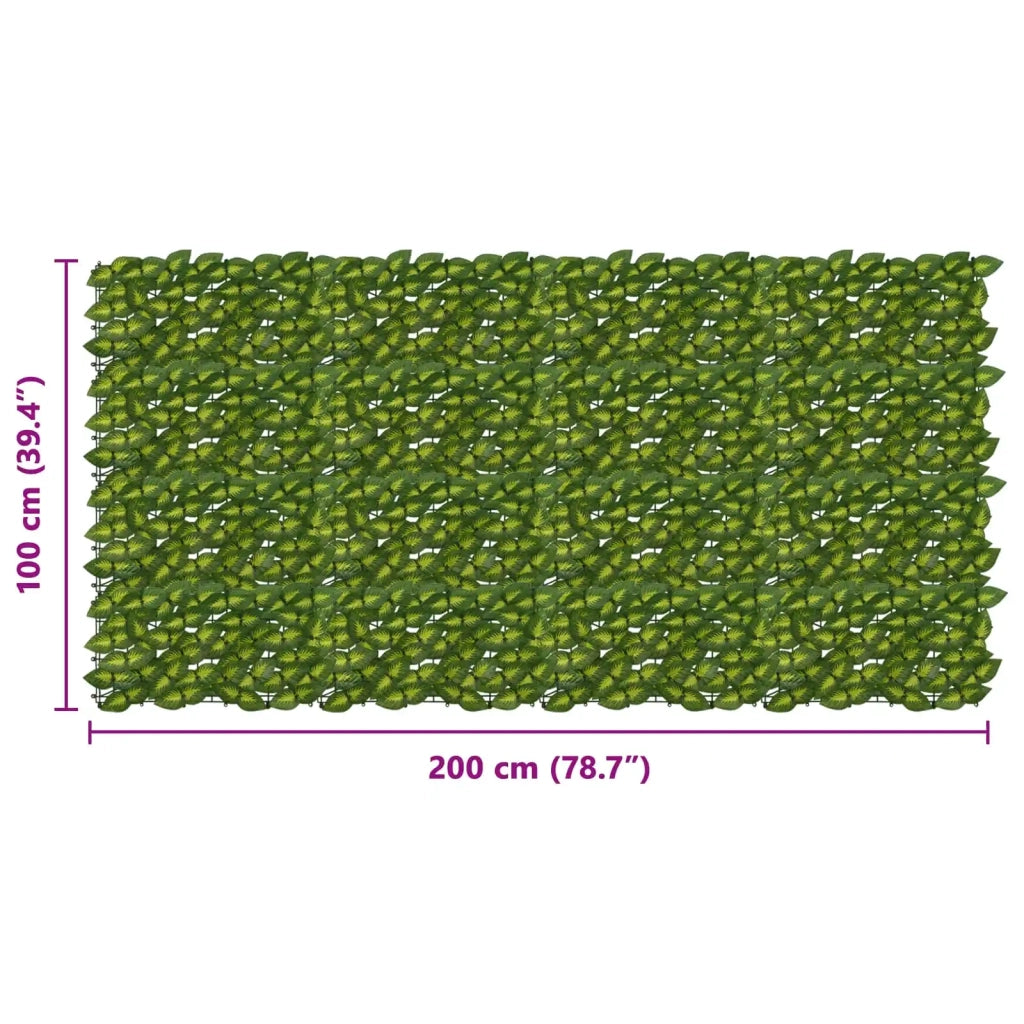 Paravento da Balcone | Schermo per balcone con foglie Verde e Giallo 200 x 100 cm