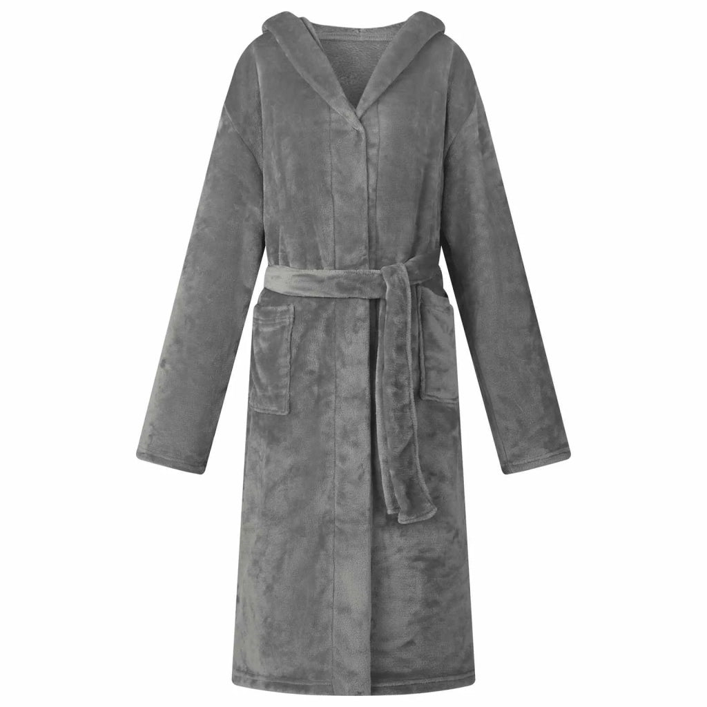 Accappatoio con Cappuccio Grigio scuro m Flanella CFW2890758
