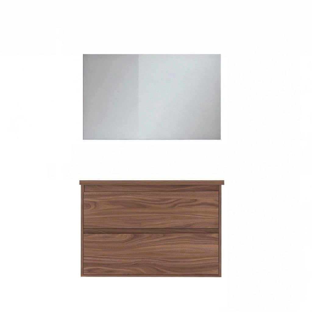 Composizione mobile bagno sospeso con cassetti cm 90 mod. ELEGANCE - Noce