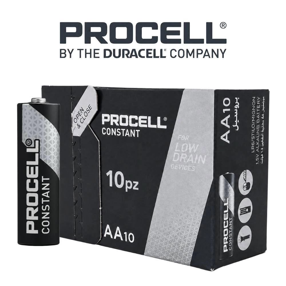 Pile alcaline stilo aa lr6 procell 1,5v confezione da 10 pezzi