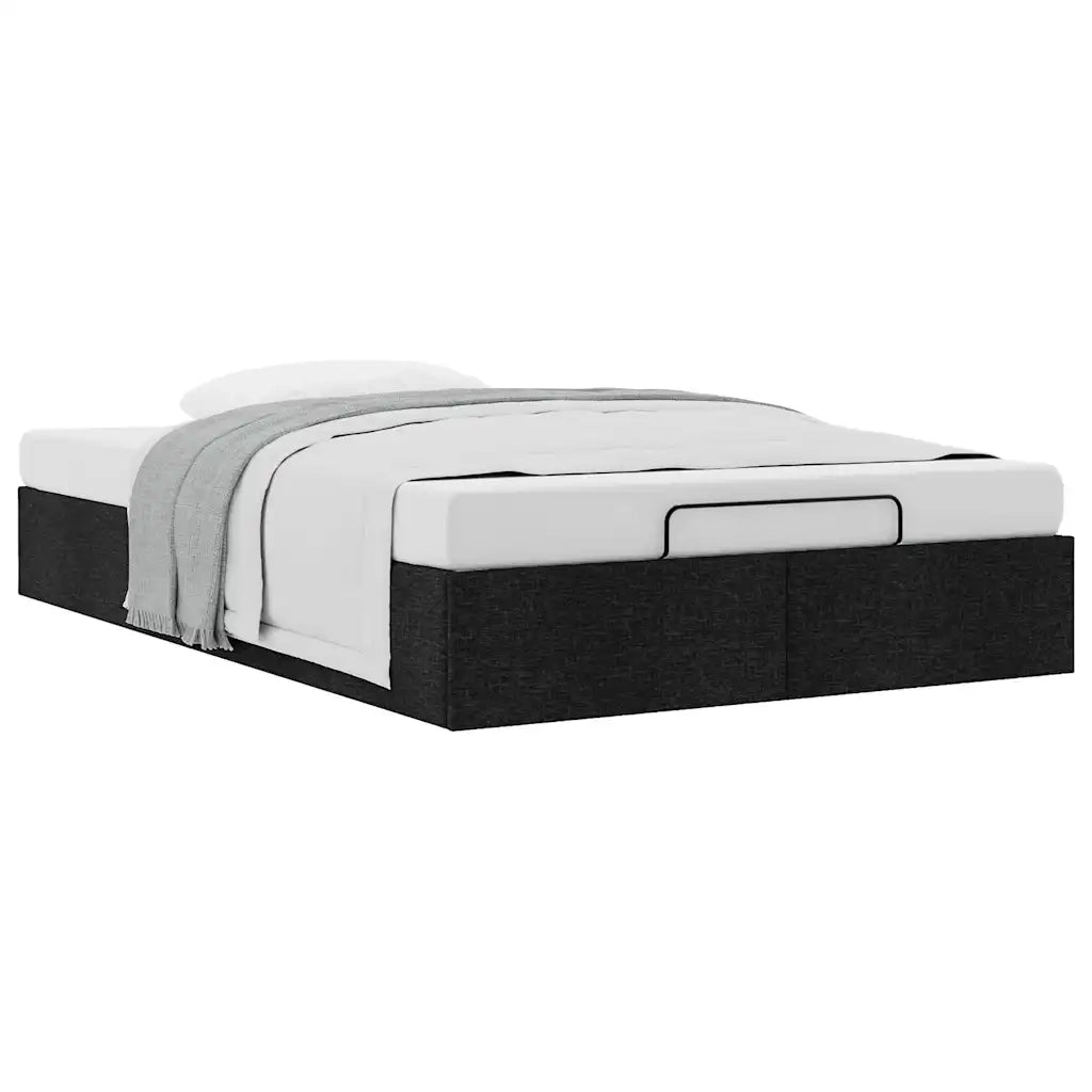 Struttura Letto Pouf senza Materasso Nero 120x190 cm in Tessuto