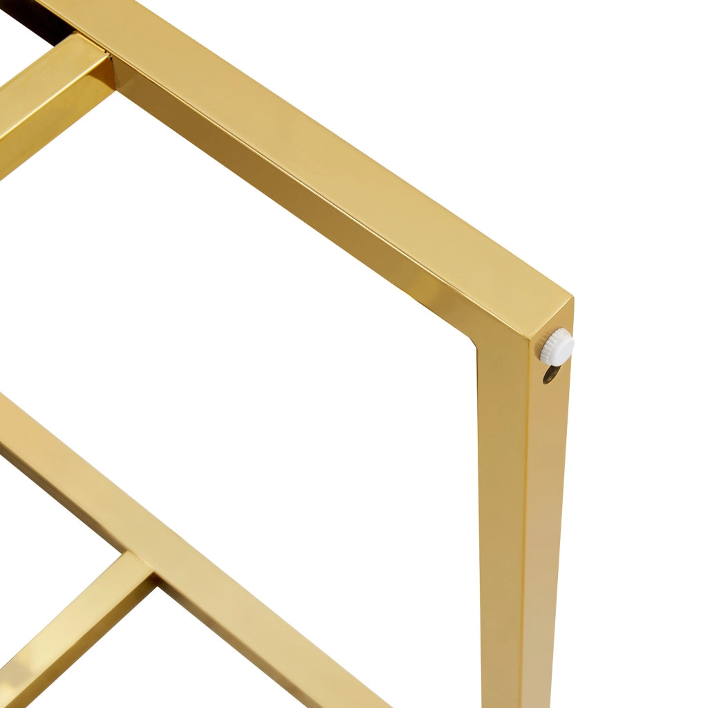 Set di 2 sgabelli da bar 48 x 53,3 x 91,4 cm in metallo e PU bianco e oro