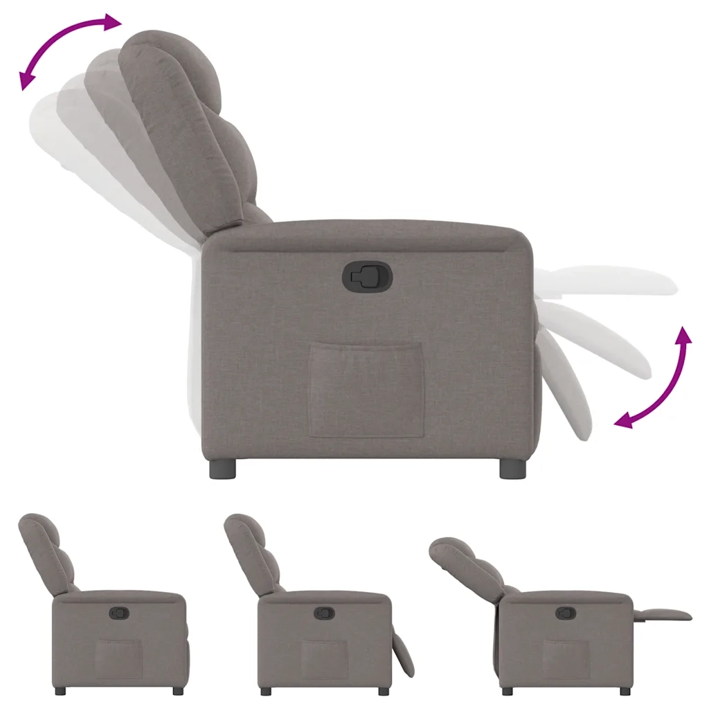 Poltrona Reclinabile in Tessuto Tortora 4015603