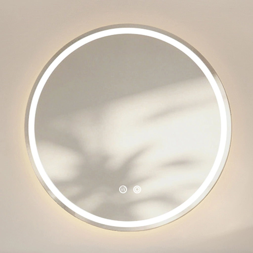 Specchio da bagno illuminato con comando touch luce dimmerabile tre tonalità vetro argentato senza rame da 5 mm