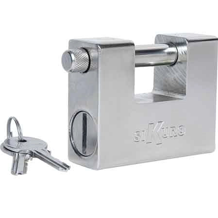 LUCCHETTO MONOBLOCCO 'TITAN' SIKURO 84 mm con 2 chiavi a profilo universale - SIKURO