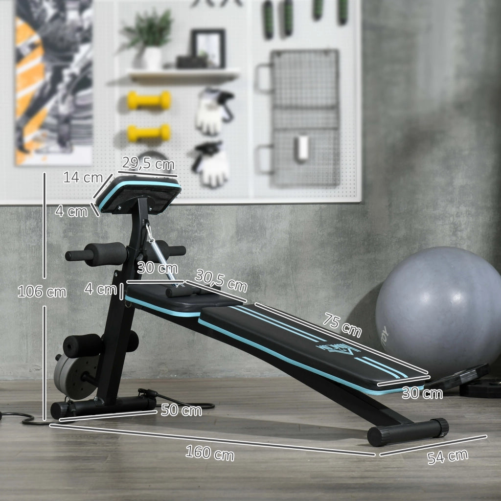 Panca Fitness Pieghevole ¨C Xylo ¨C 7 Posizioni Regolabili, Carico 120kg, Blu