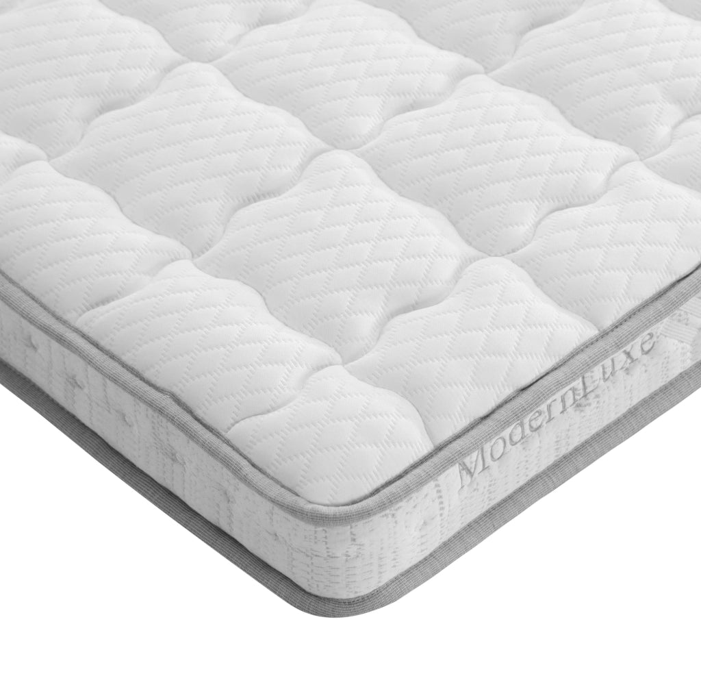 Materasso 90x200 cm H3 a 7 zone con molle insacchettate e schiuma fredda, in poliestere bianco