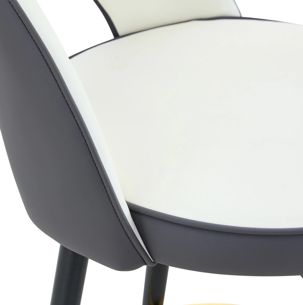 Set 2 sgabelli da bar girevoli 360° in PU grigio scuro e bianco HOMVRA