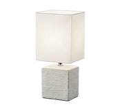 Lampada Tavolo Abat Jour Ceramica Paralume Bianco Quadrato Ping GD Trio