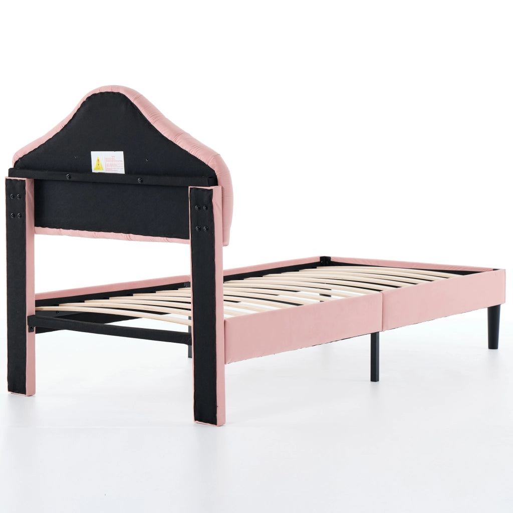 letto imbottito velluto rosa 90 x 200 cm