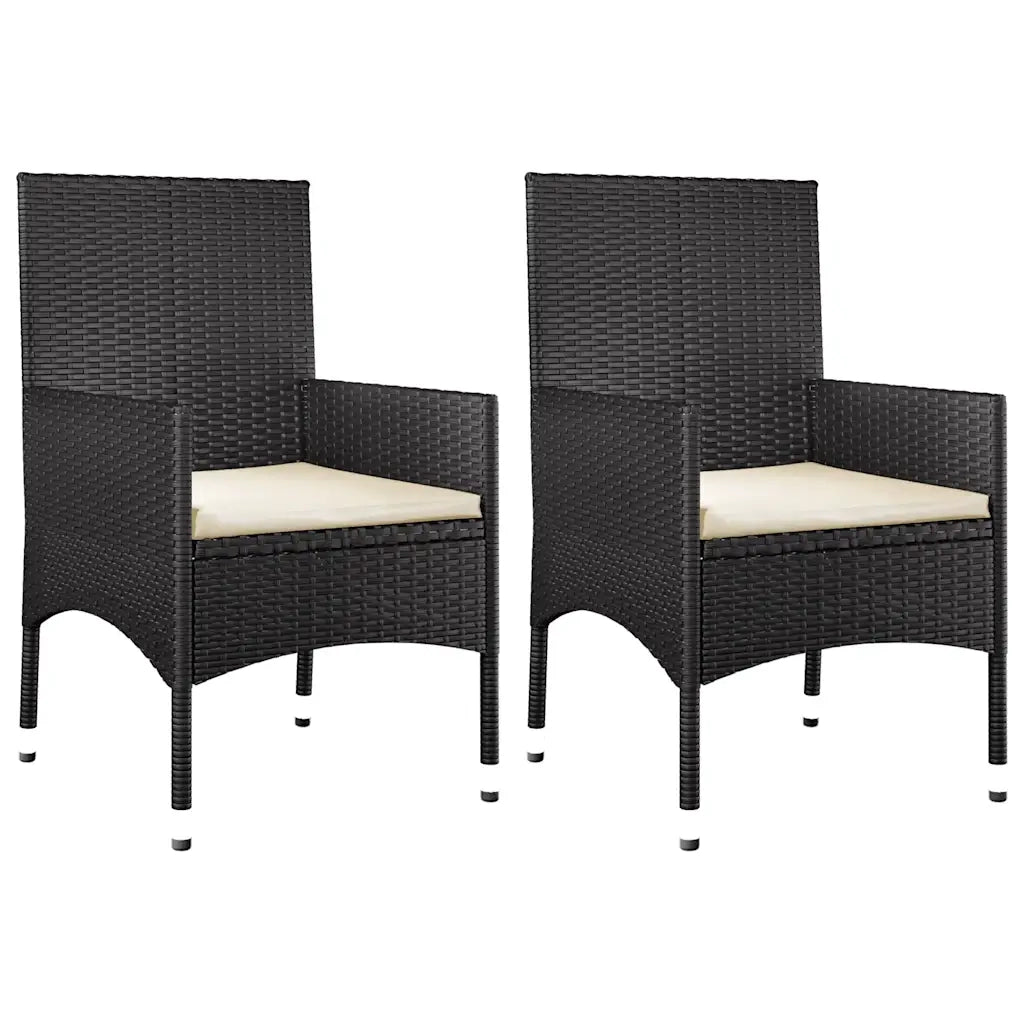 Set Divani da Giardino 4 pz | Set Salotto da Giardino con Cuscini Nero in Polyrattan