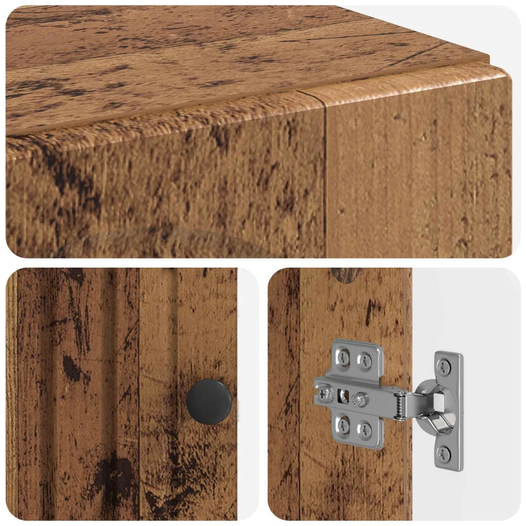 Mobile per scarpe ALKMAAR 59,5 x 39,5 x 90 cm Legno antico 896213