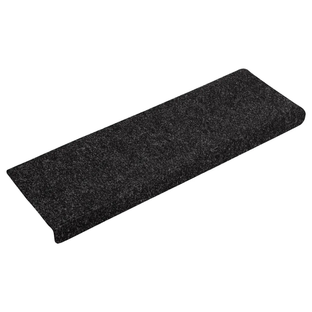 Tappetini per scale autoadesivi 15 pz | Gradini per Scale 65x21x4 cm neri bordo rettangolare
