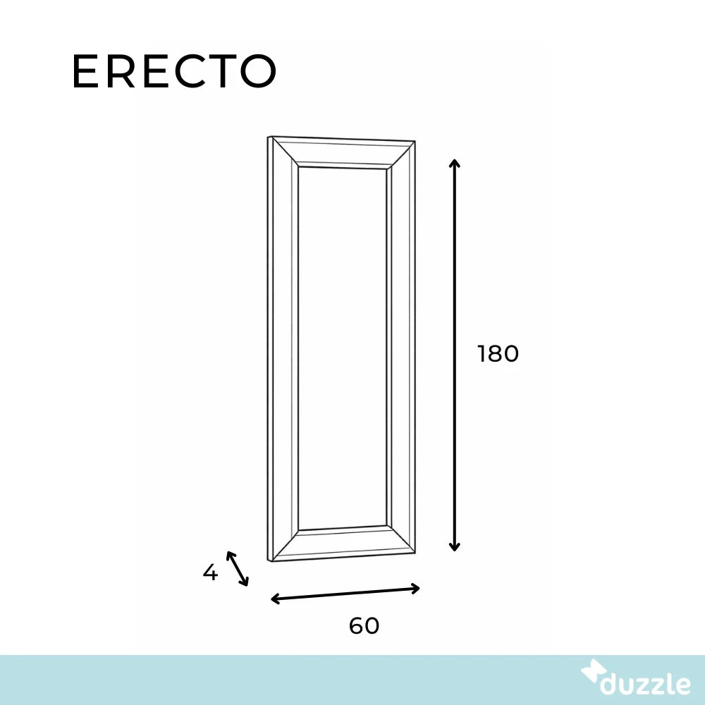 Specchio rettangolare da parete Erecto con cornice in legno nero | Duzzle