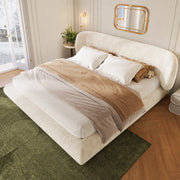 letto imbottito chenille beige 233 x 225 cm