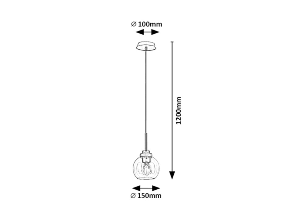 Lampada a sospensione bagno Tirina Rabalux E27 nera IP44