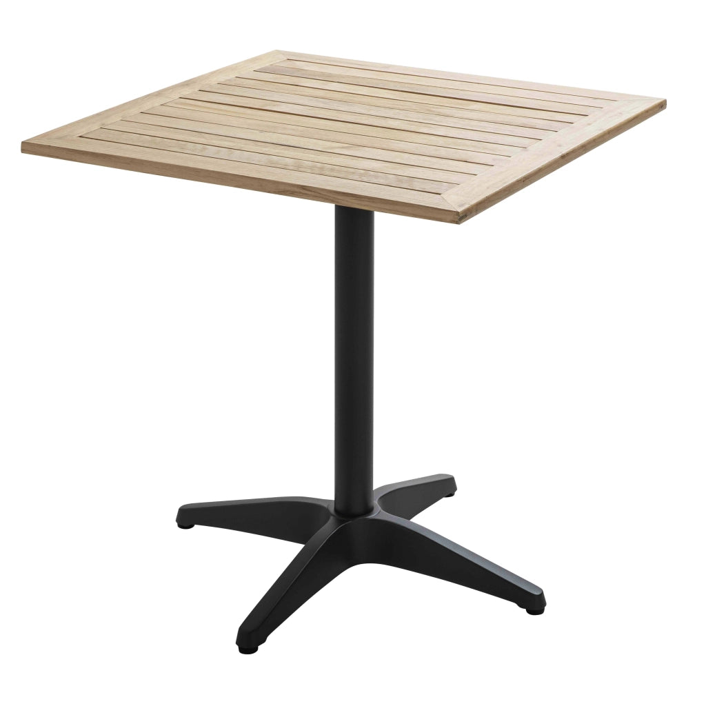 Oviala - Set di tavolo da terrazza e 4 sedie in alluminio e legno