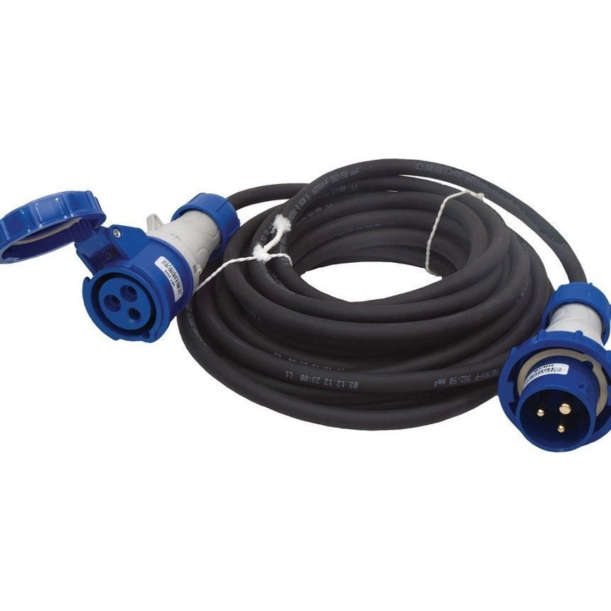 ROSI PR20MTN8213 Prolunga Industriale da Cantiere 20 m IP67 H07RN-F 3G2,5 Presa e Spina CEE 16A 2P+T colore Nero
