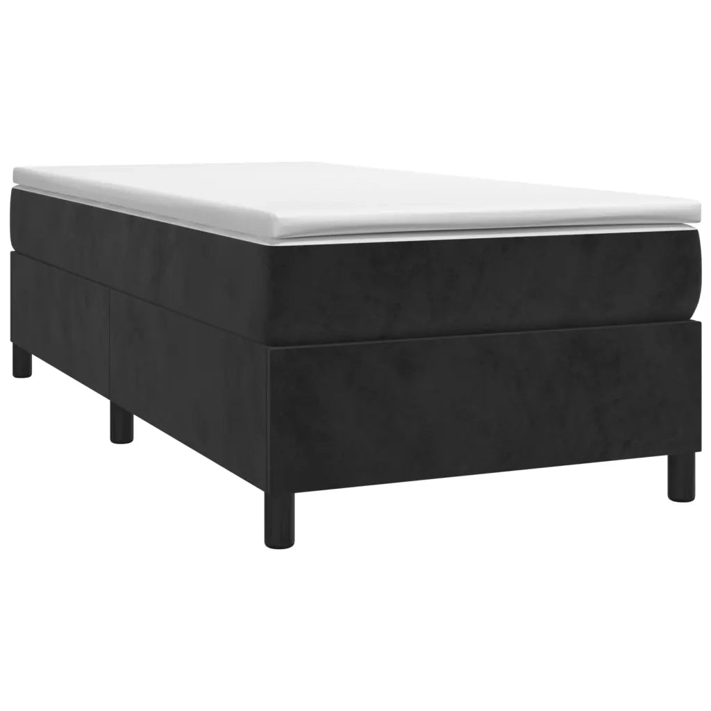 Giroletto a Molle con Materasso-Struttura Letto Nero 80x200 cm in Velluto 220665