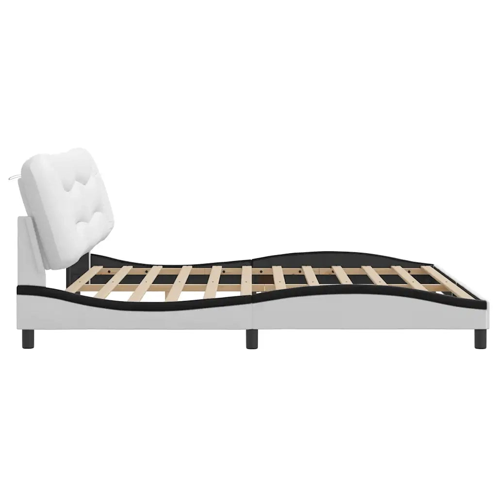 Giroletto senza Materasso Hvar Bianco e Nero 200x200 cm in Similpelle